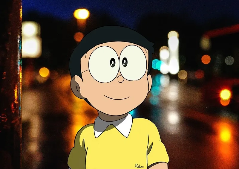 Thể hiện tài năng với hình vẽ Nobita Xuka đáng yêu